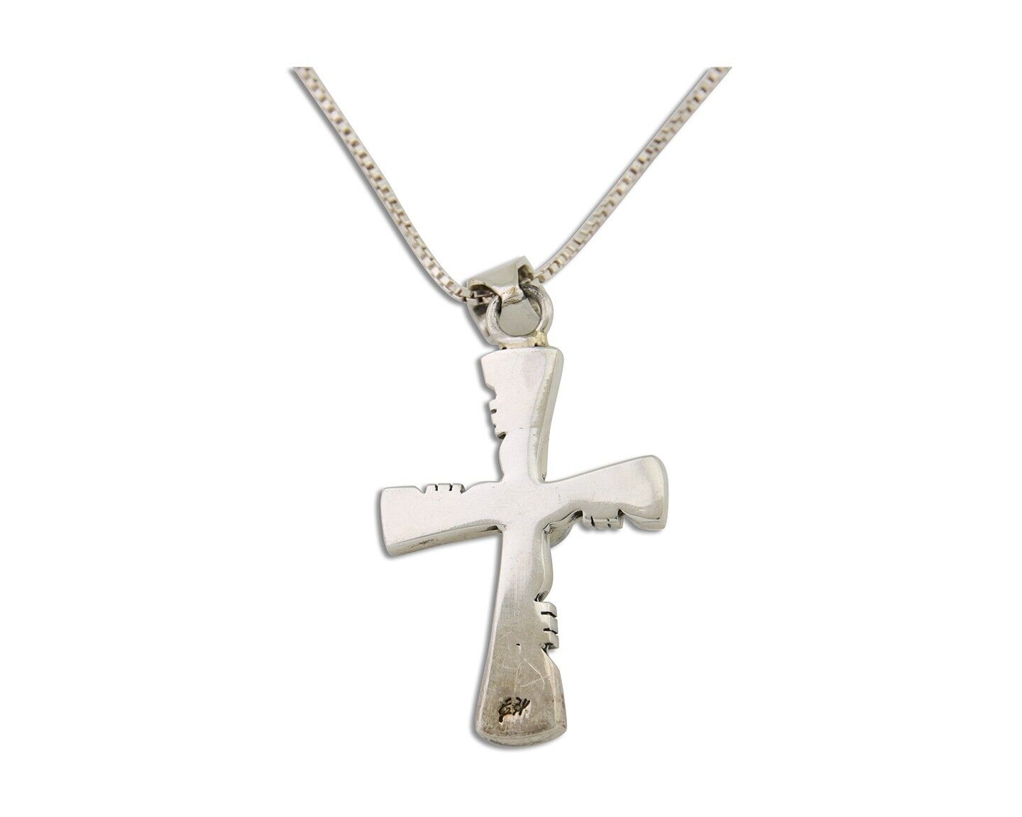 Navajo Necklace 925 Silver Natural Turquoise Native Artist Signed C.80's