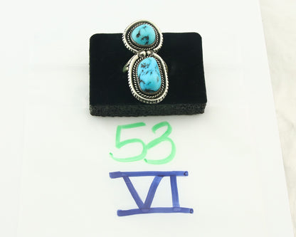 Vintage Navajo Ring Sterling Silver Authentic Turquoise Tom Willeto Size 7.75