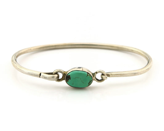 Navajo Bracelet Sterling Silver Blue Turquoise Artist Signed Montoya