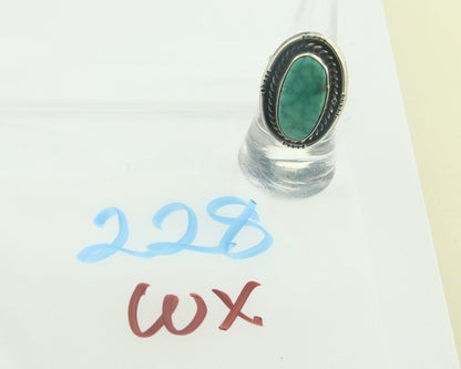 Navajo Ring 925 Sterling Turquoise Handmade Signed JT C.80's Size 7