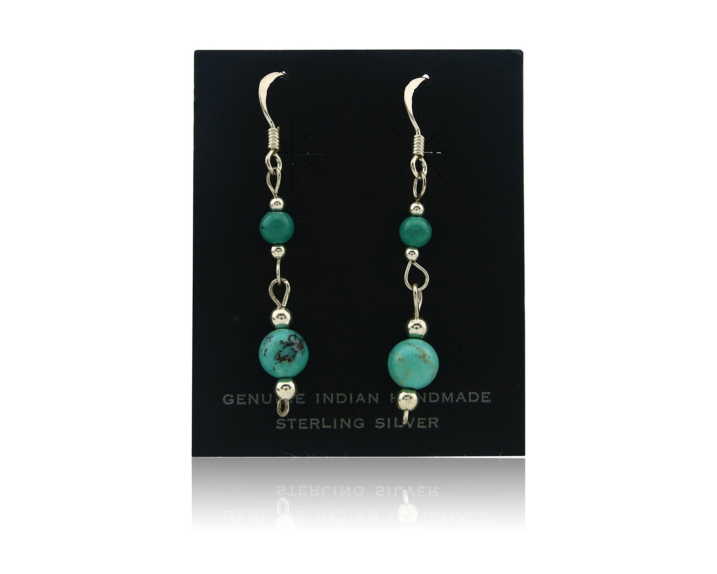 Navajo Earrings Sterling Silver Turquoise Vintage Dangle Handmade