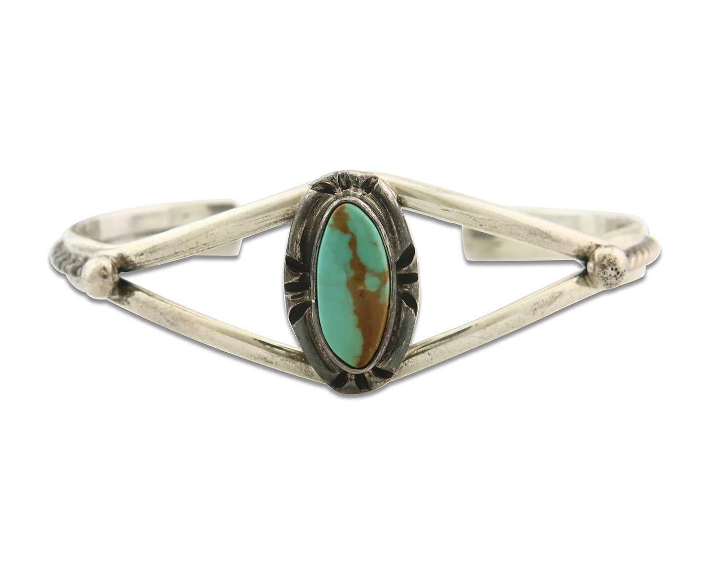 Vintage Navajo Bracelet 925 Silver Turquoise Tranditional Handmade Signed Gecko