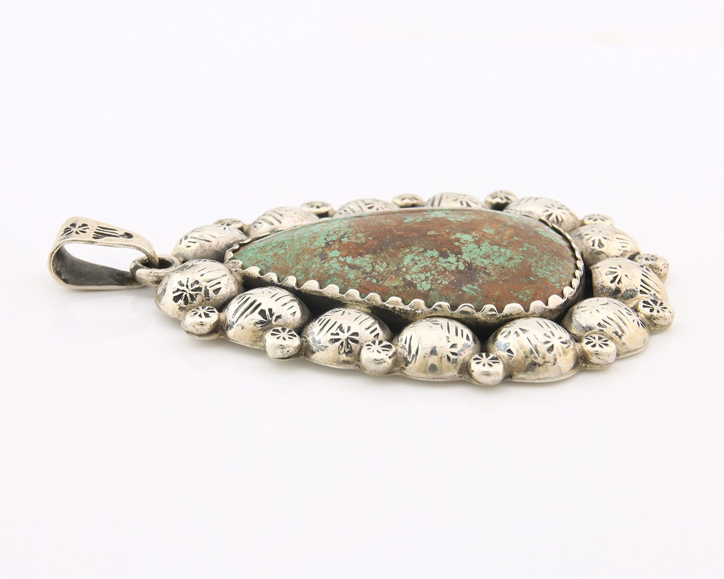 Navajo Pendant Sterling Silver Authentic Turquoise Vintage Artist Signed