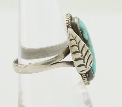 Navajo Handmade Ring 925 Silver Natural Turquoise Native American Artist C.80's