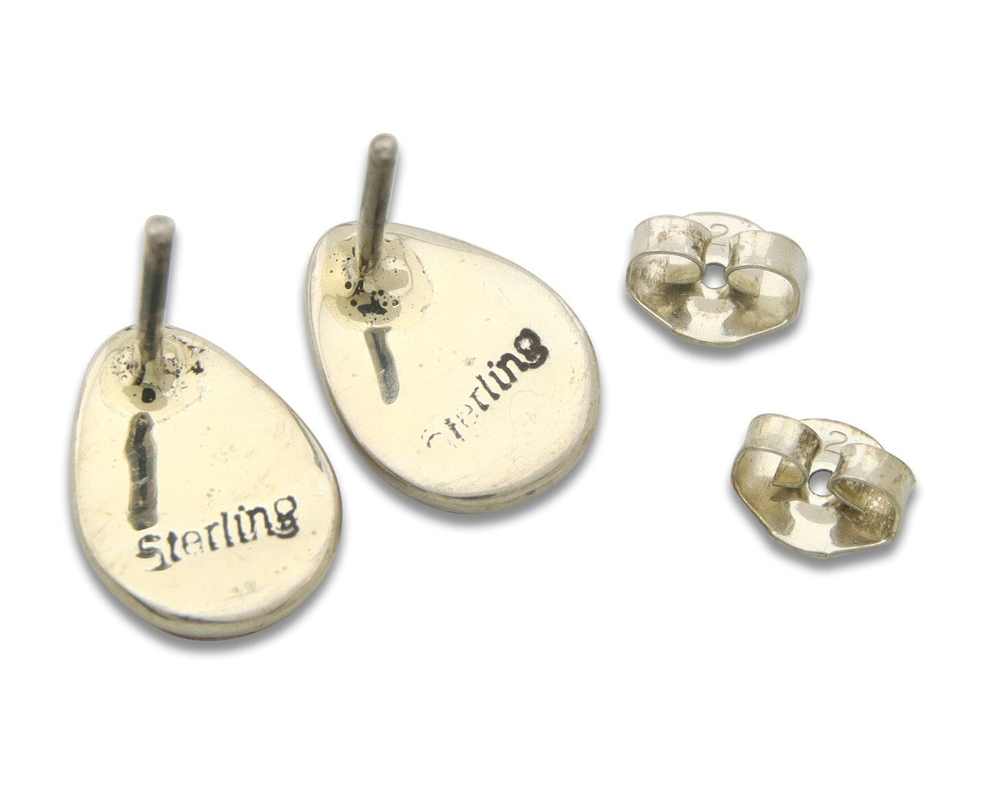 Navajo Earrings 925 Silver Pink Mussel Native American Artist C.80's