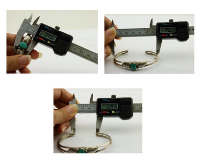 Navajo Cuff Bracelet Blue Turquoise 925 Silver Native Artist Signed BD C.80's