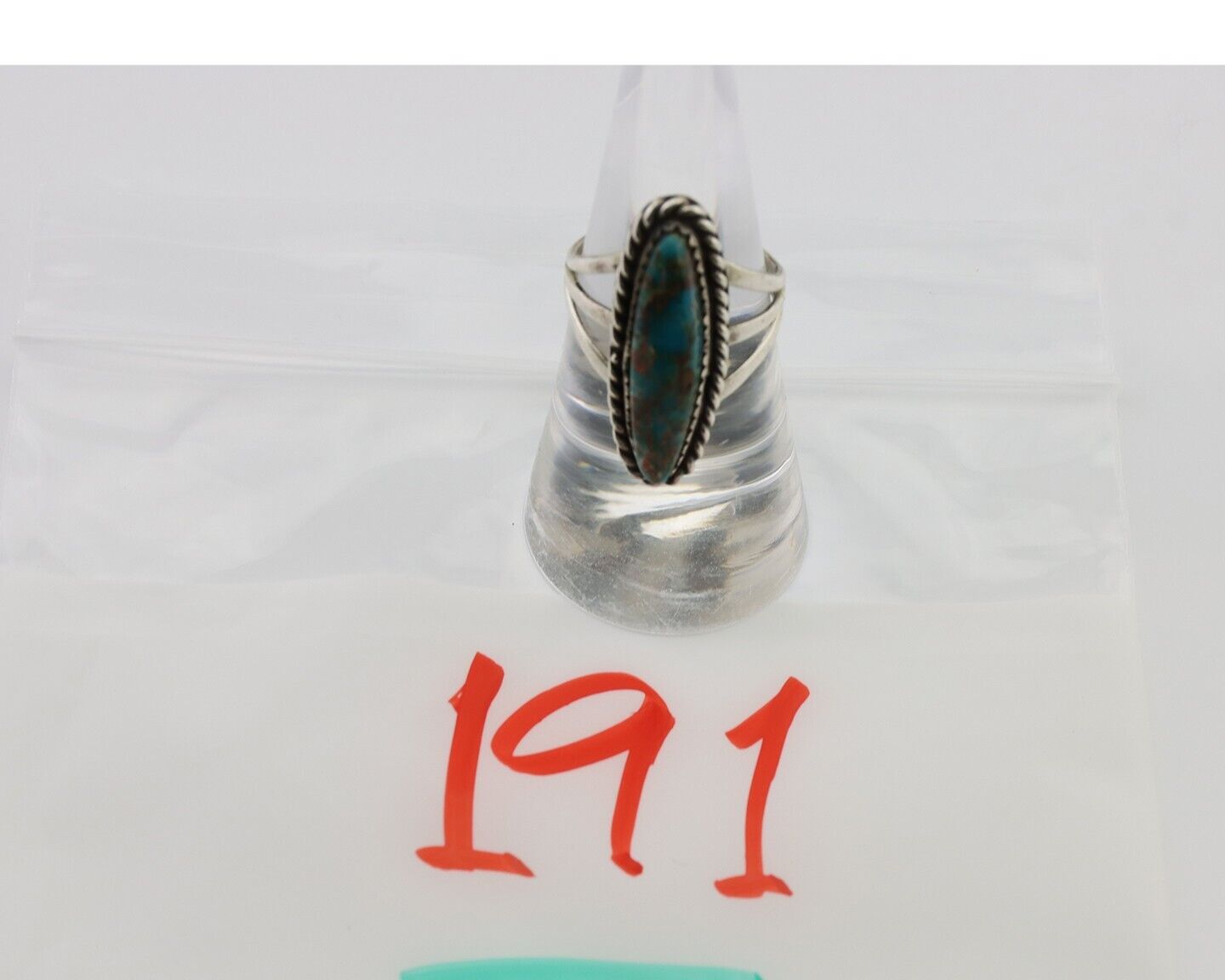 Navajo Ring 925 Silver Natural Turquoise Native American Artist C.80's