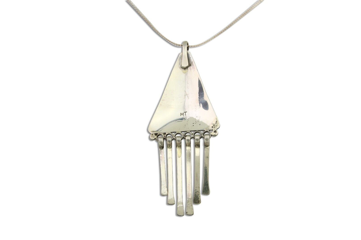 Navajo Necklace 925 Silver Natural Turquoise Artist Signed MT C.80's