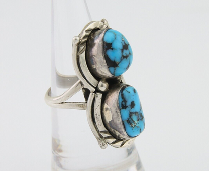 Navajo Ring 925 Silver Natural Blue Turquoise Native American Artist C.80's