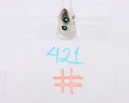 Navajo Ring 925 Silver Natural Blue Turquoise Native American Artist C.80's