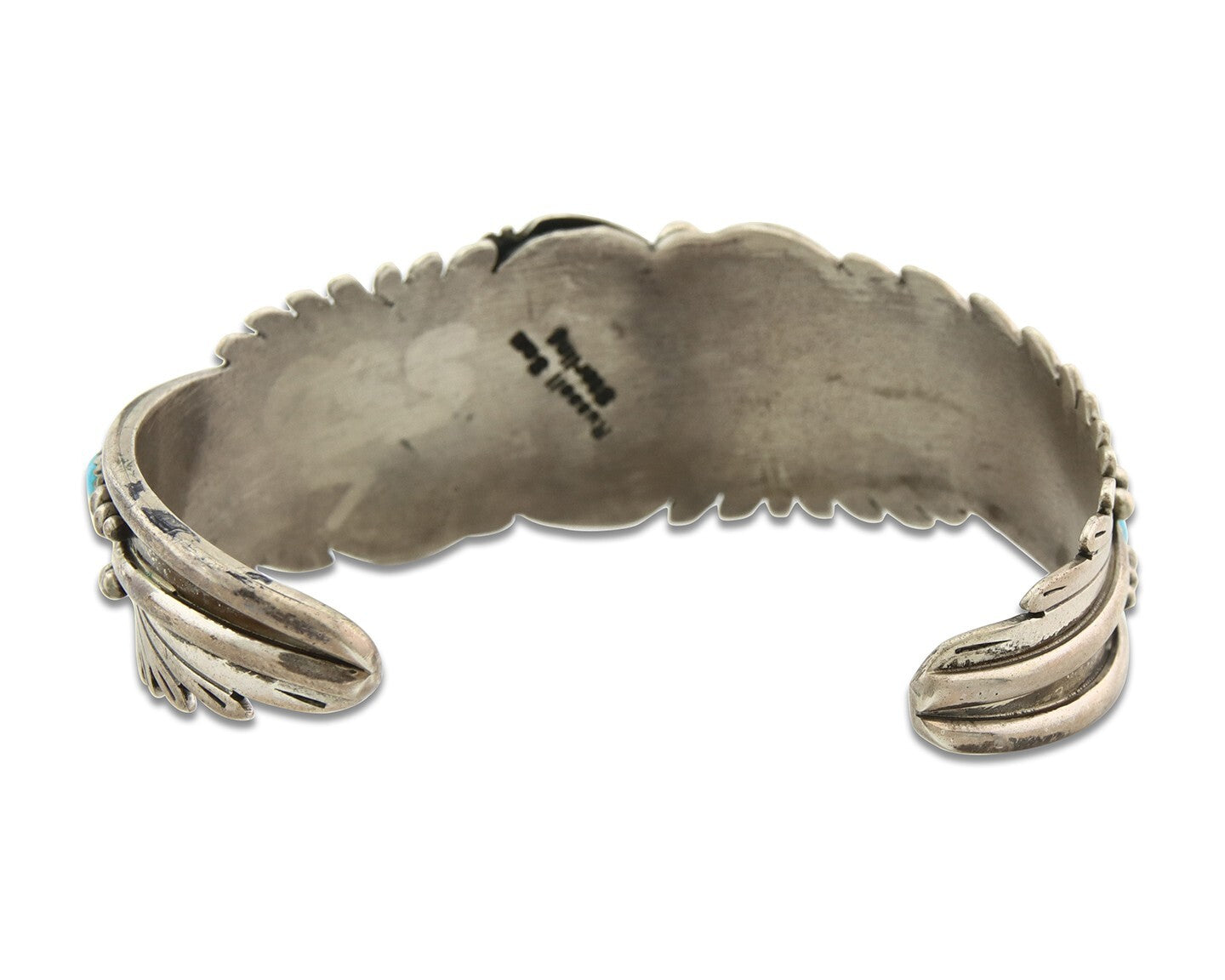 Vintage Navajo Bracelet 925 Silver Blue Turquoise Signed Russell Sam