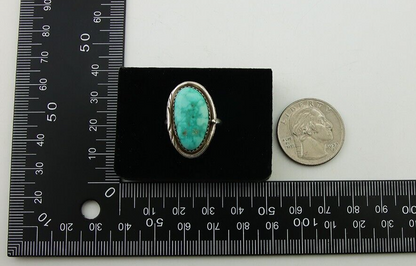 Navajo Ring 925 Sterling Silver Turquoise Native American Artist C.80's