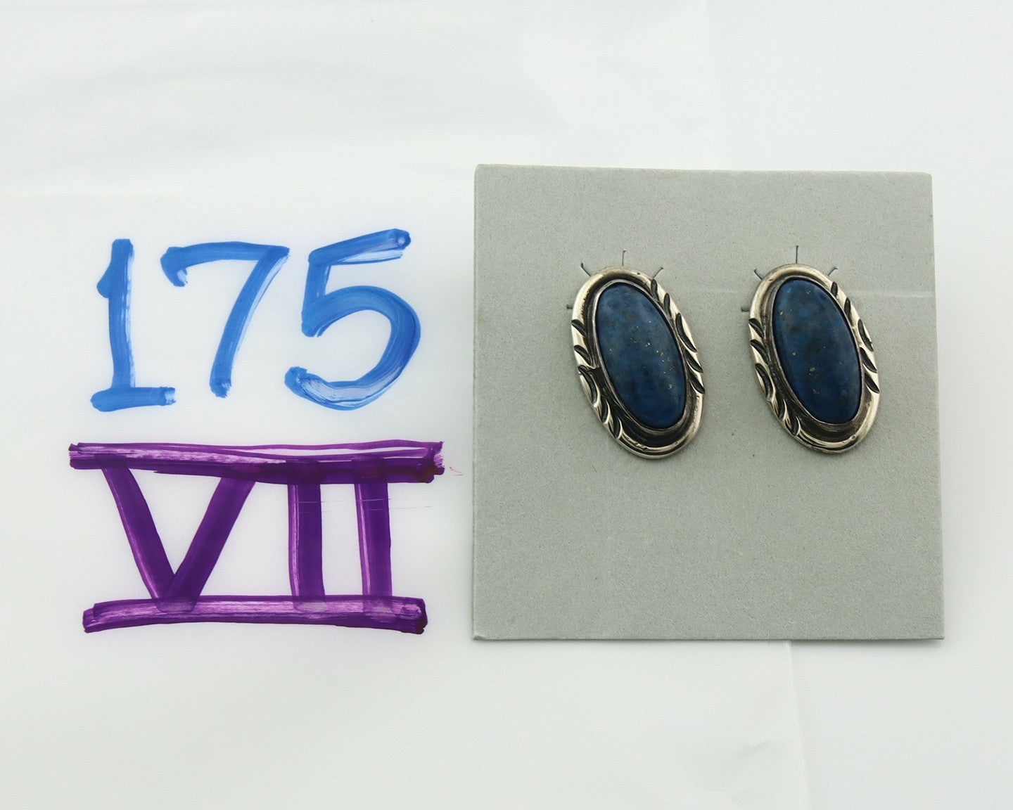 Navajo Dangle Earrings Sterling Silver Lapis Vintage Authentic