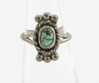 Navajo Ring 925 Silver Natural Blue Turquoise Native American Artist C.1980's