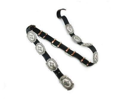 Navajo Concho Belt Sterling Silver Handmade Artist Signed DJ Vintage