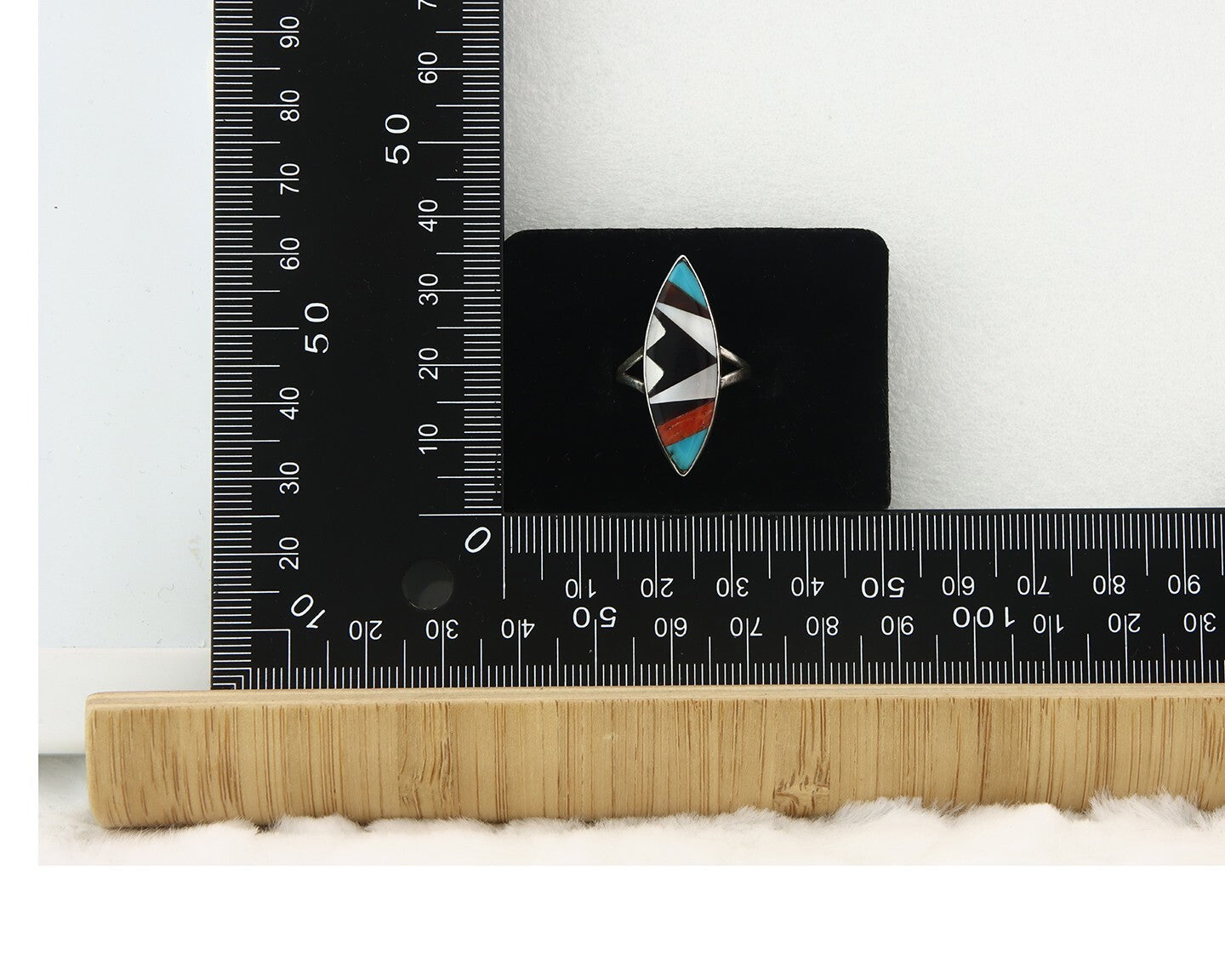 Vintage Zuni Ring 925 Sterling Silver Natural Gemstone Size 5.75