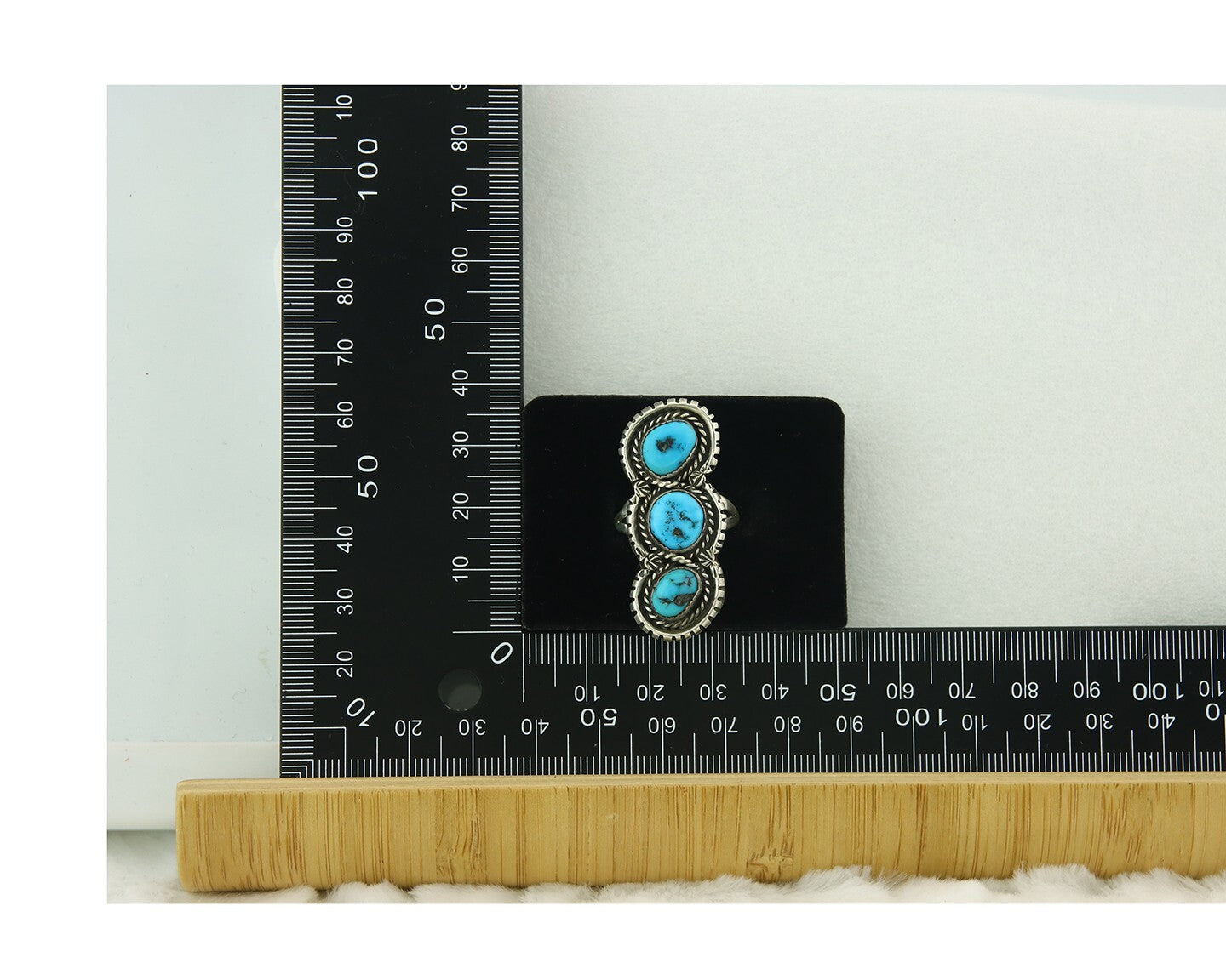 Vintage Navajo Ring 925 Sterling Silver Turquoise Signed Tom Willeto Size 7.0