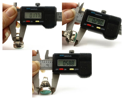 Navajo Ring .925 Silver Black Kingman Turquoise Artist Signed Apache C.80's