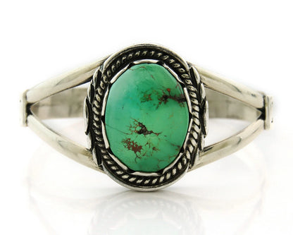 Navajo Cuff Bracelet 925 Sterling Silver Turquoise Vintage Signed Sun