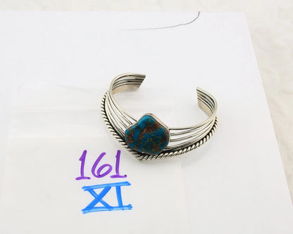 Navajo Cuff Bracelet Sterling Silver Natural Nevada Turquoise Native Vintage