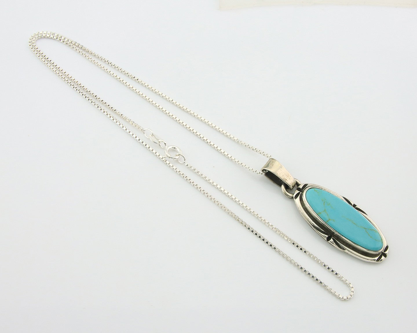 Navajo Necklace Sterling Silver Authentic Turquoise Vintage Native Artist