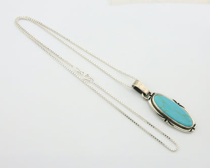Navajo Necklace Sterling Silver Authentic Turquoise Vintage Native Artist