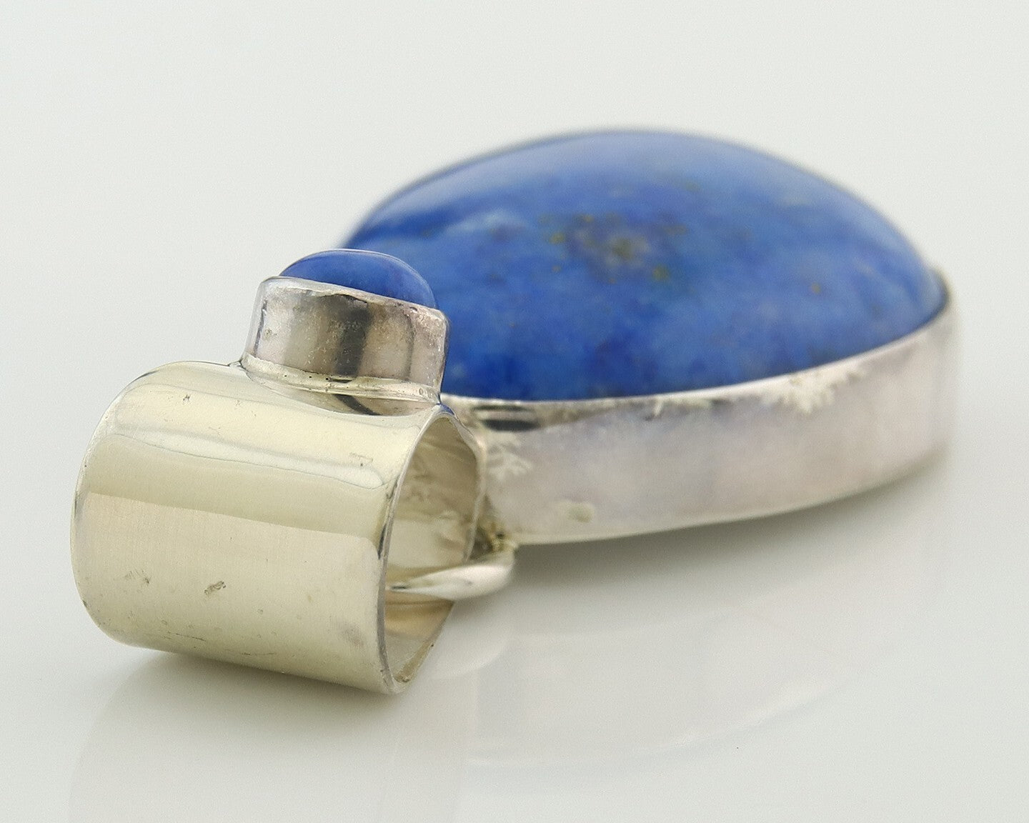 Navajo Sterling Silver Pendant Denim Lapis Authentic Vintage Signed M