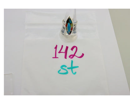 Navajo Ring 925 Silver Turquoise Shell Onyx Spiney Oyster Native Artist C80's