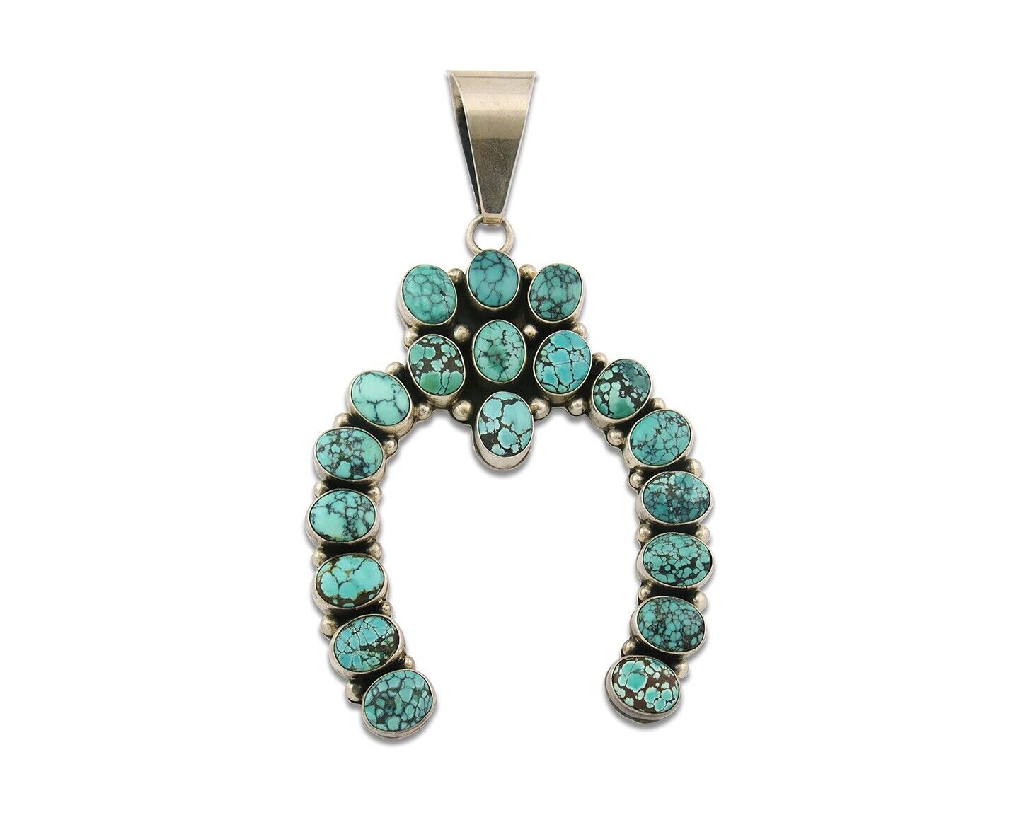 Navajo 925 Silver Turquoise Handmade Naja Artist Signed Paul Livingston C.80's