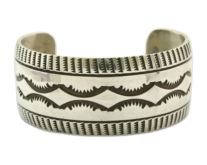 Navajo Bracelet 925 Silver Handmade Cuff 30mm Wide Artist Signed Emerson C.80's