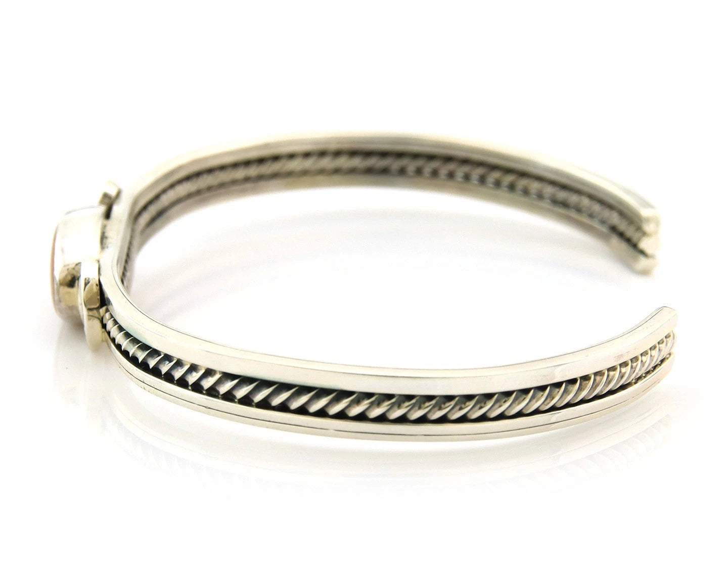 Navajo Cuff Bracelet Sterling Silver Authentic Pink Muscle Native Artist