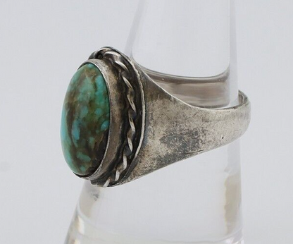 Navajo Ring 925 Silver Natural Blue Turquoise Native American Artist C.80's
