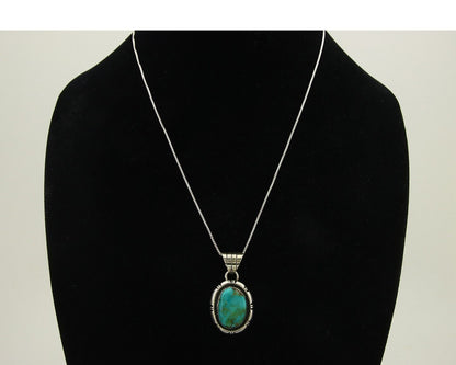 Navajo Necklace 925 Silver Natural Turquoise Artist Signed UP C.80's