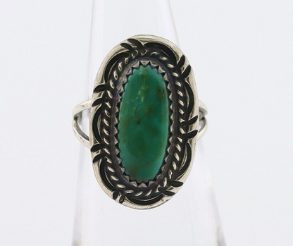 Navajo Handmade Ring 925 Silver Kingman Turquoise Size 5.25 C.80's