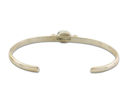 Navajo Bracelet .925 Silver Natural Red Coral Cuff Native American Artist C.80's