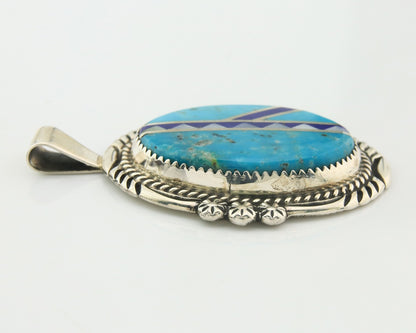 Navajo Pendant Sterling Silver Natural Gemstone Vintage Authentic Signed M Begay