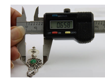 Navajo Shield Earrings 925 Silver Natural Turquoise Native American Artist C80s