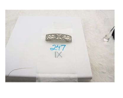 Vintage Navajo Barrette 925 Sterling Silver Hand Stamped Signed Dean Brown