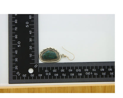 Navajo Earrings 925 Silver Natural Turquoise Artist Signed Sunwest C.80's