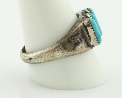 Zuni Ring .925 Silver Natural Sleeping Beauty Turquoise Signed R. LULE C.80's