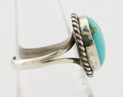 Navajo Ring 925 Silver Natural Blue Turquoise Native American Artist C.80's