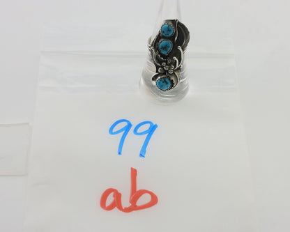 Navajo Ring 925 Silver Sleeping Beauty Turquoise Native American Artist C.80's