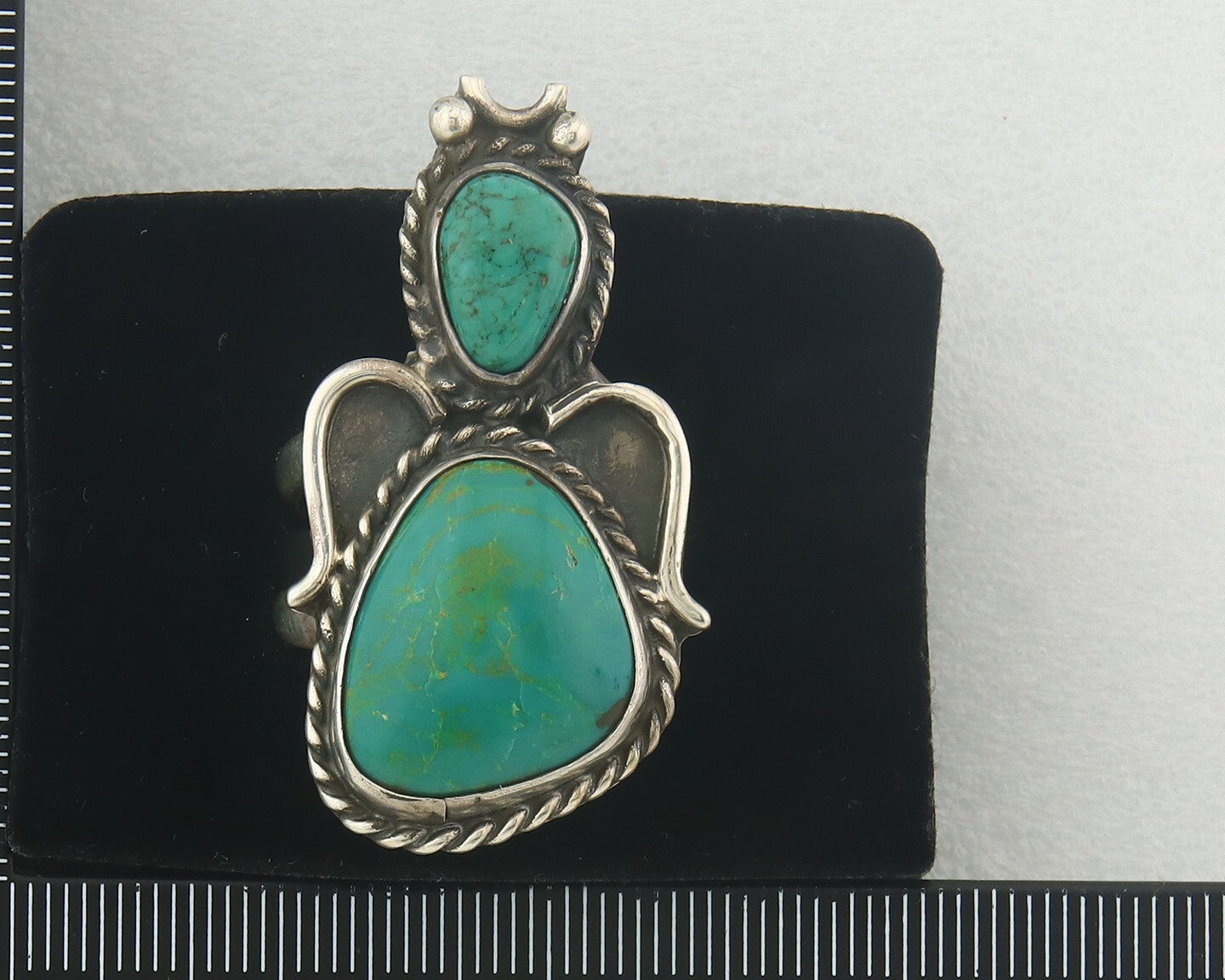 Vintage Navajo Ring 925 Sterling Authentic Turquoise Artist Signed Size 10.5