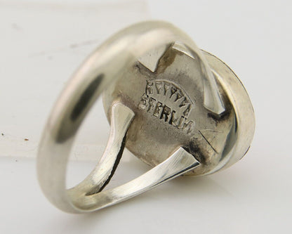 Navajo Ring 925 Sterling Silver Natural Gemstones Artist Signed Sunrise C.80's