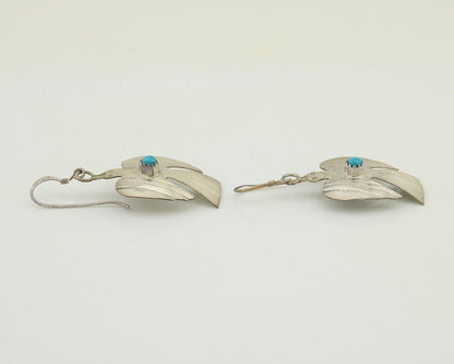 Navajo Thunderbird Earrings 925 Silver Natural Turquoise Native Artist C.80's