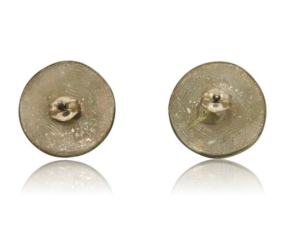 Navajo Shield Natural Turquoise Earrings 925 Silver Native American Artist C.80s