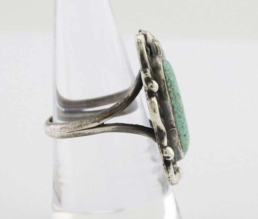 Navajo Handmade Ring 925 Silver Mine 8 Turquoise Native Artist C.80's
