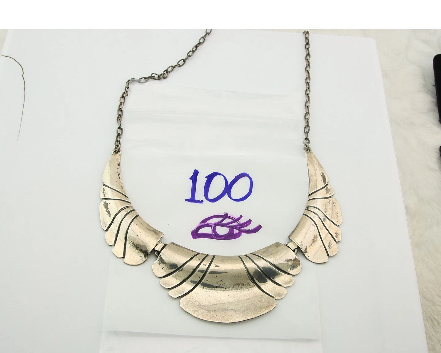 Navajo Necklace Sterling Silver Handmade Vintage Signed Montoya