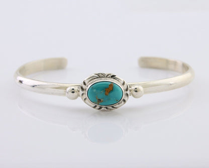 Navajo Bracelet 925 Silver Natural Turquoise Native American Artist C.80's