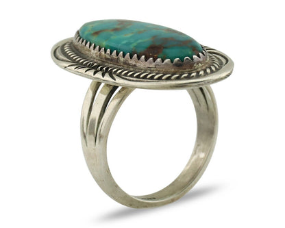 Navajo Ring 925 Silver Natural Turquoise Native Artist Signed M Begay C.80's